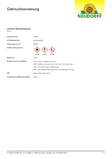 Loxiran Spray Mot Maur Gebrauchsanweisung